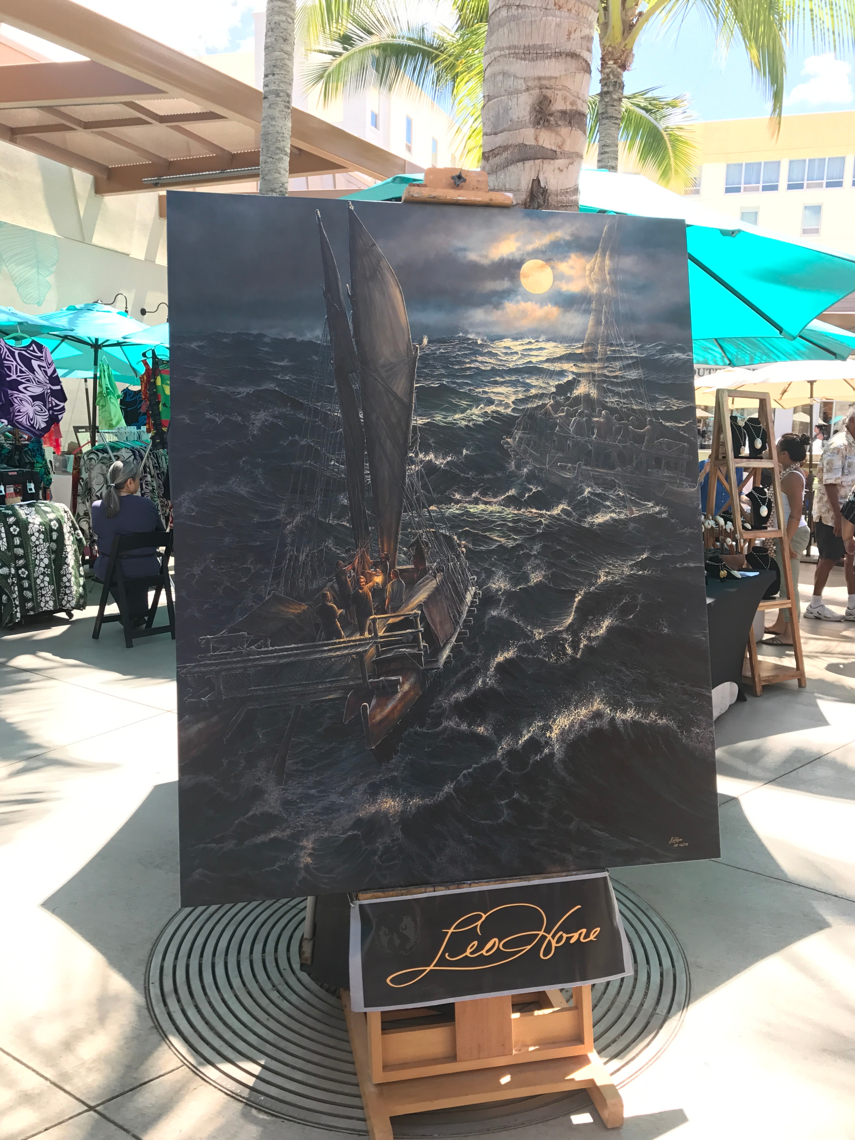Large dramatic ocean voyage painting by LeoHone