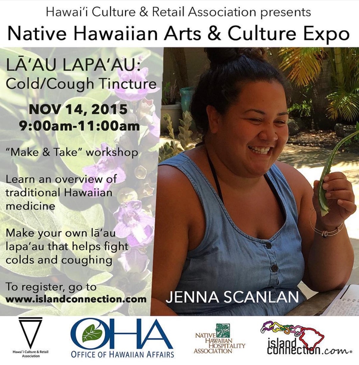 Hawaiian arts culture expo workshop flyer