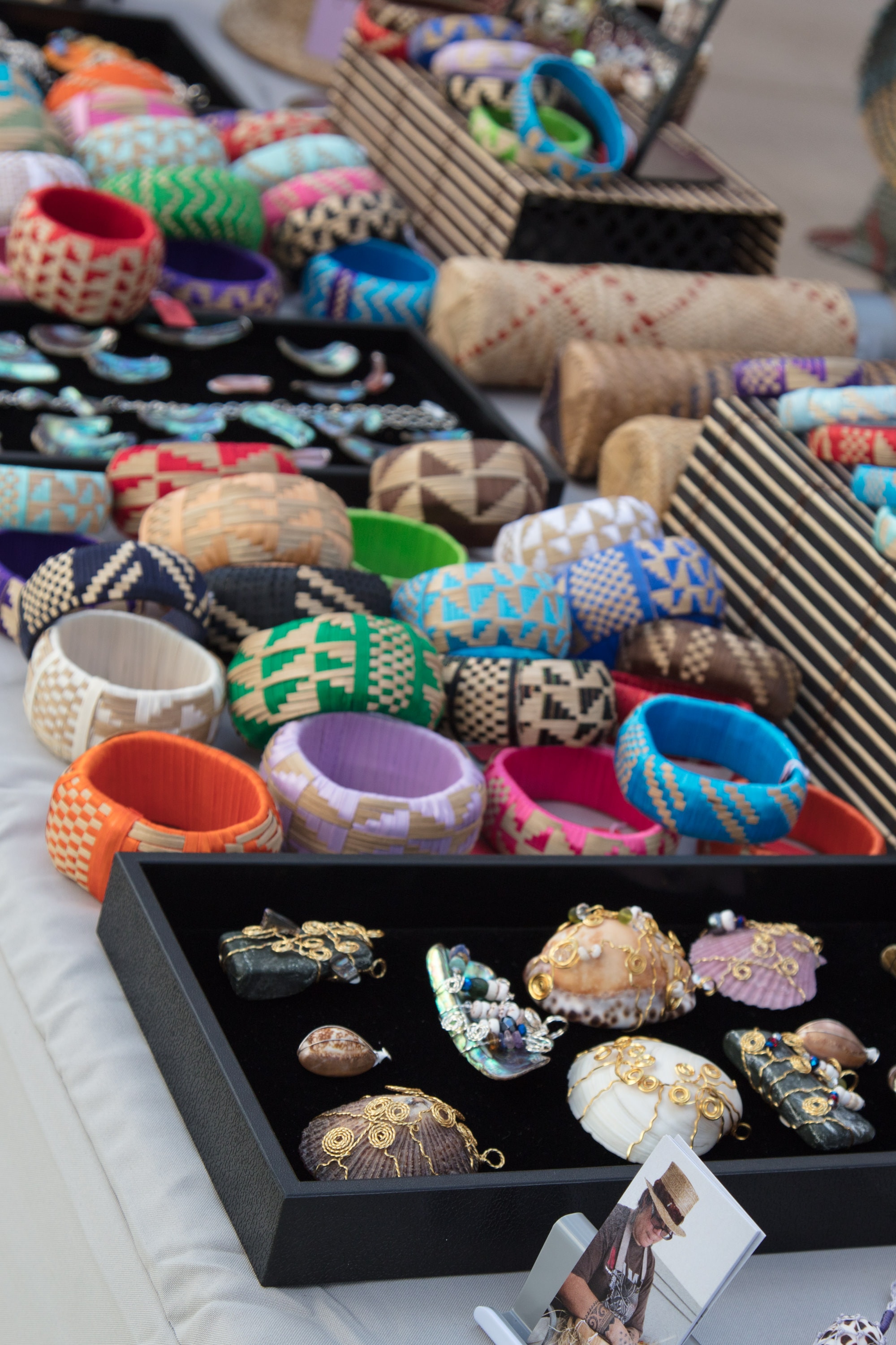 Colorful handmade bracelets jewelry display collection