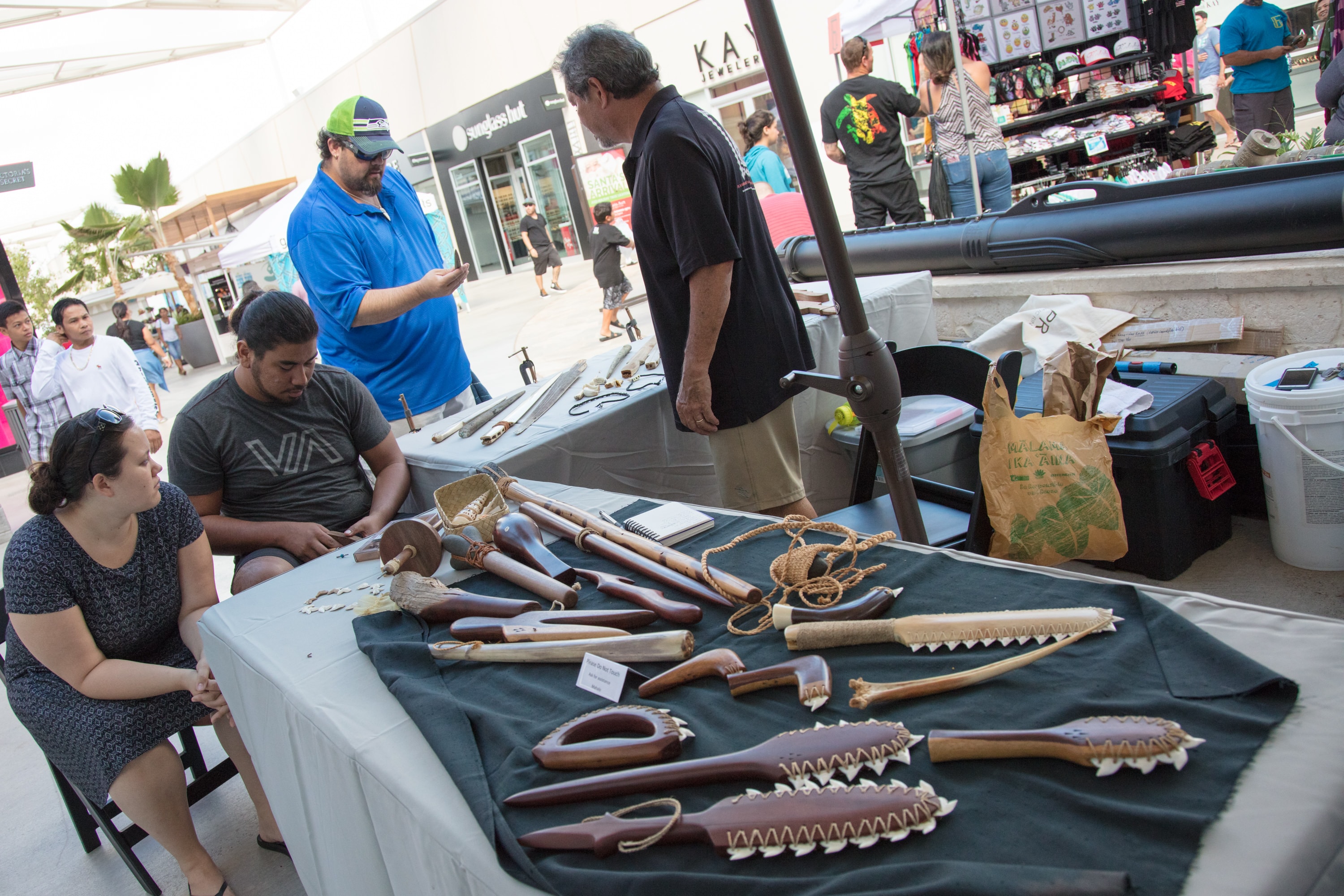 Indigenous crafts and tools outdoor market display
