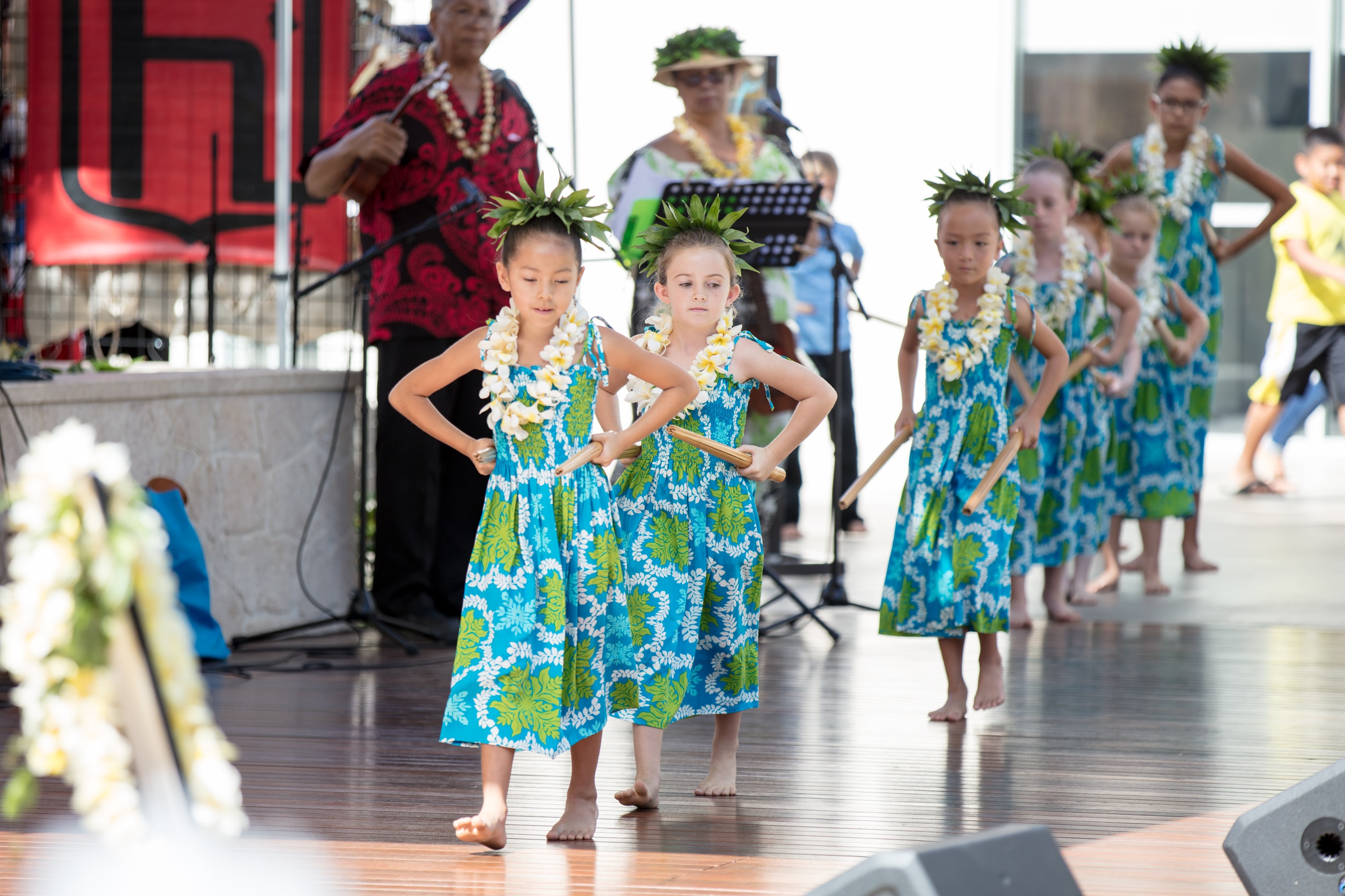 Children performing Pacific Island cultural dance
