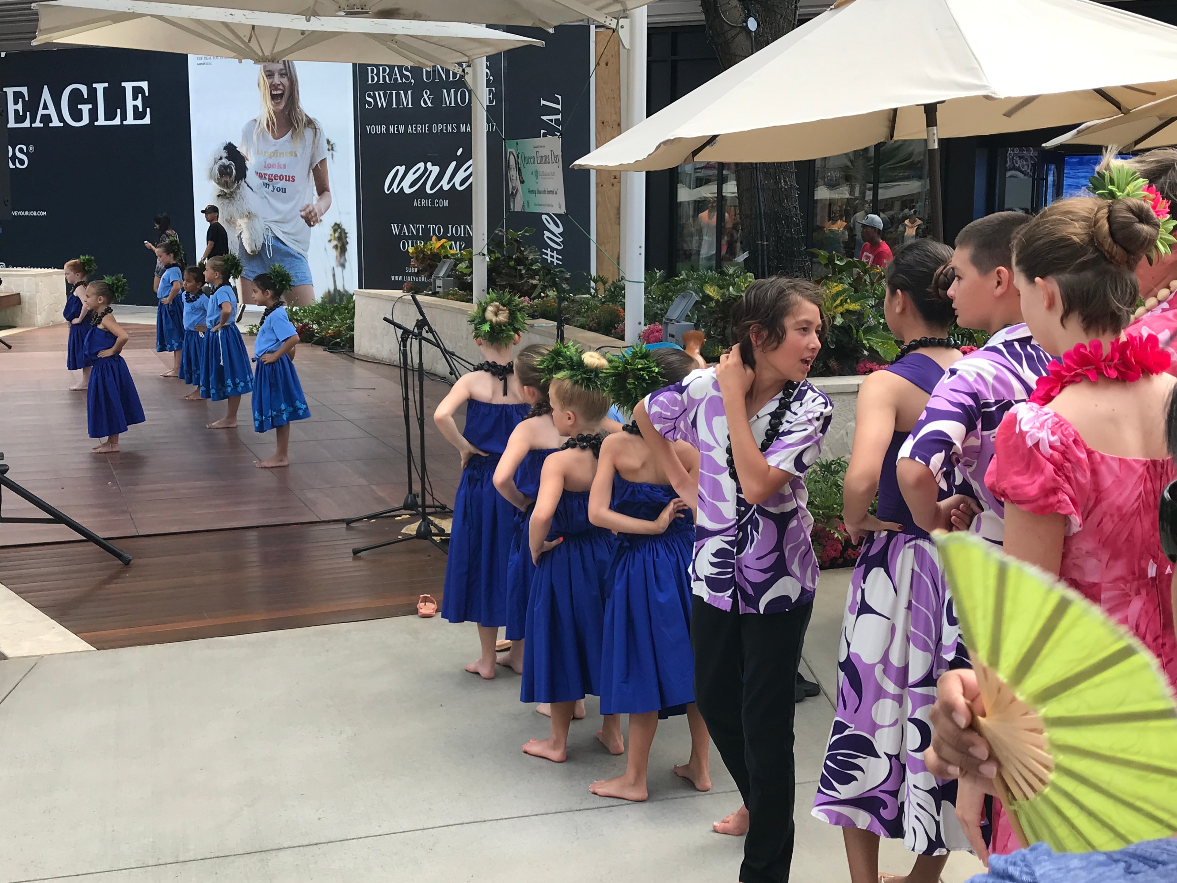 Children's dance performance outdoor mall stage